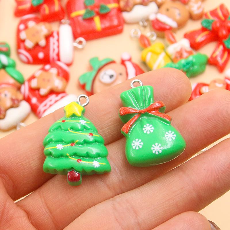 Ciondoli in Resina Serie Natalizia: Campanelle per Albero, Babbo Natale, Renne, Pupazzo di Neve Ornamenti