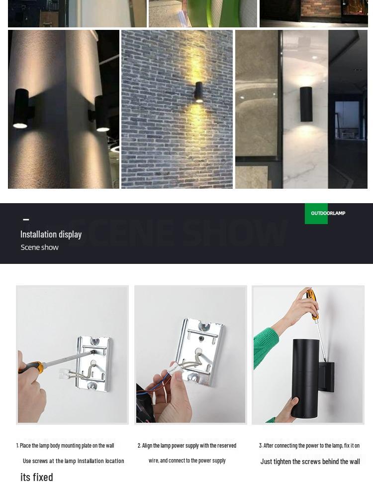 LED Outdoor Waterproof Double Head Wall Light for Balcony, Courtyard, or Villa - Up/Down Spotlight & Wall Washer