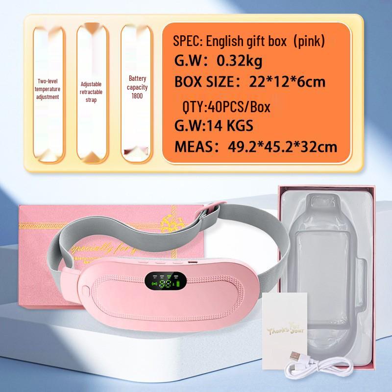New Women's Electric Heating Waist Support Belt with Vibration Massage for Period Pain Relief