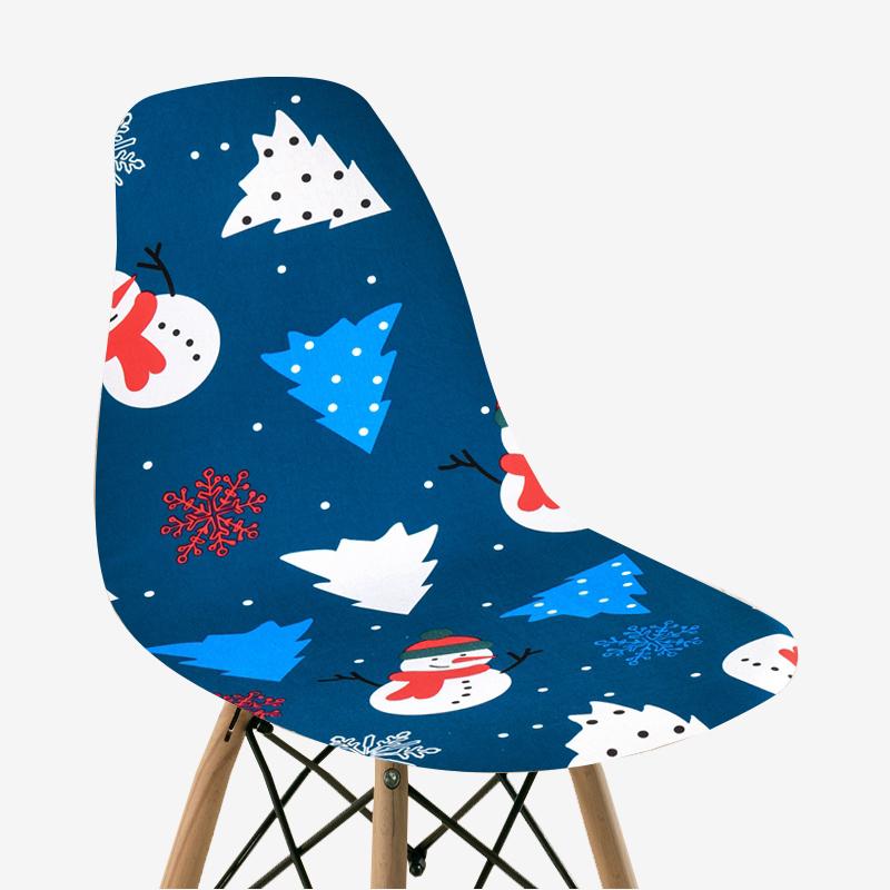 Floral Printed Shell Chair Covers Elastic Seat Cushion Cover Protector for Chairs Fitted Kitchen Living Room for Home Decor 1pc