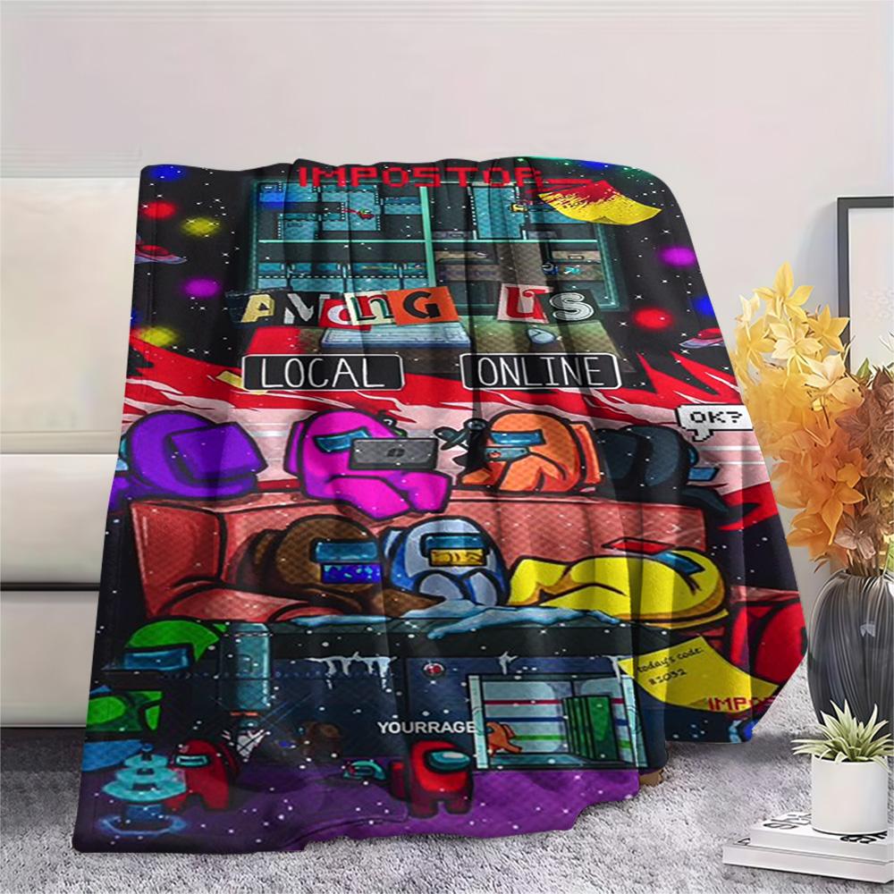 1PC Among Us Patterned Flannel Blanket Suitable For All Seasons for Home Decor Warmth and Comfort Gifts Holiday Present