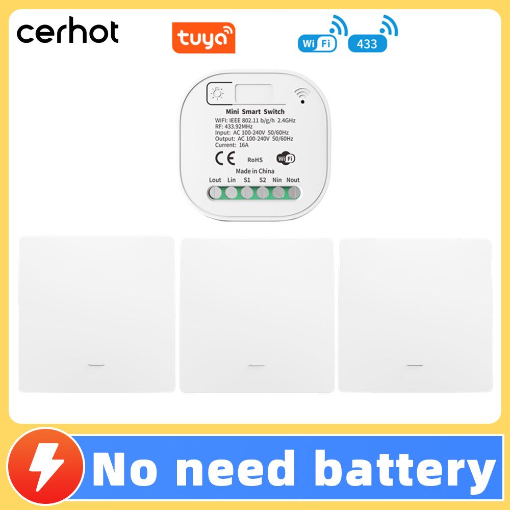 Battery-free, Waterproof, Self-powered Smart Switch; Wireless and Adhesive, Remote Control for Easy Household Use.