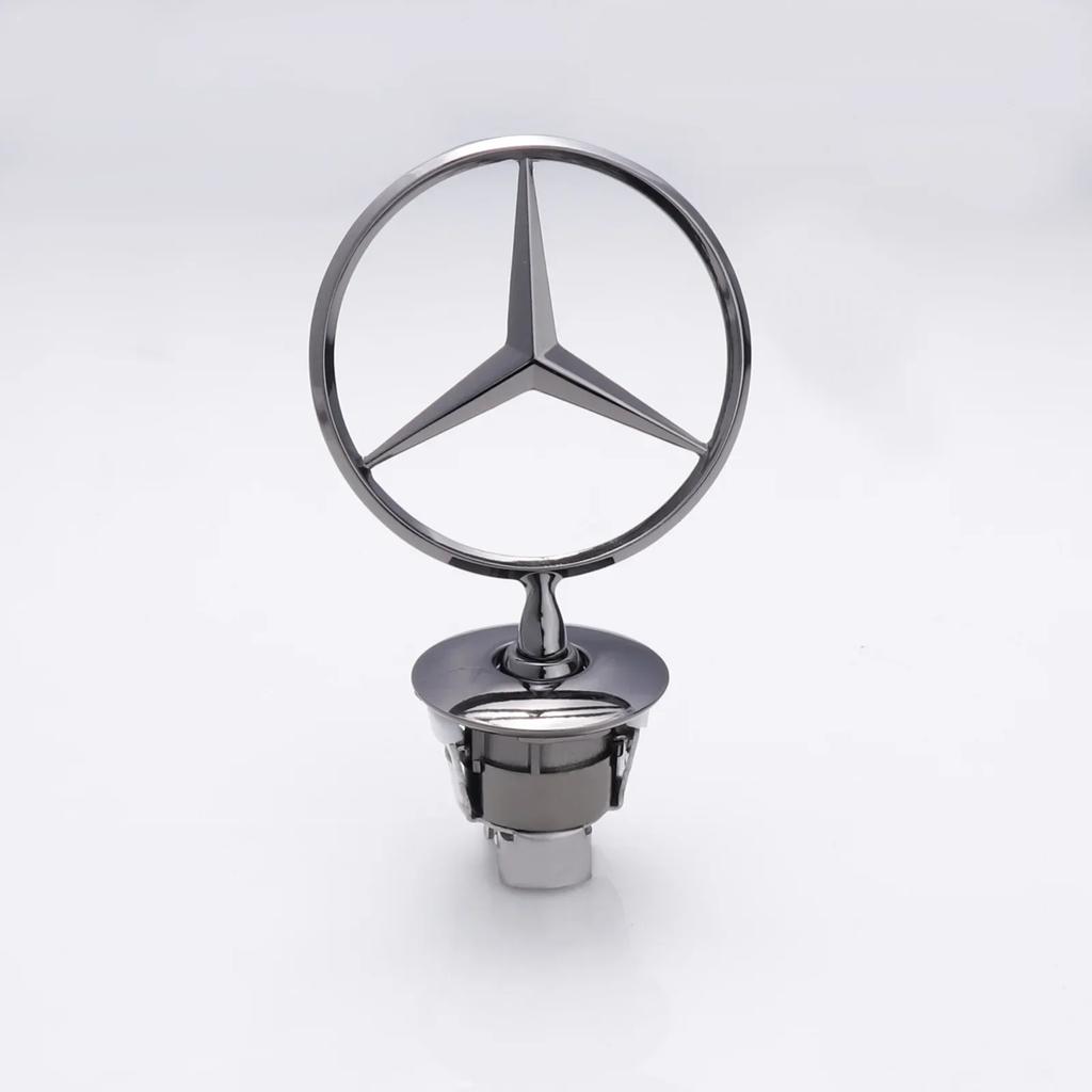 AABGU1 1Pcs Mercedes Benz Car Front Bonnet Logo Emblem Zinc Alloy Badge ForW204 W220 C180 C200 E260 E300L Auto Decorate Accessories