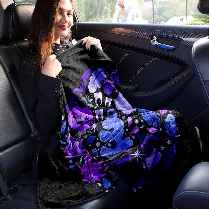 1pc Ghost Pumpkin Halloween Ideas Blanket, Home Decorative for All Seasons, Living Room, Travel, Camping, Car Blankets