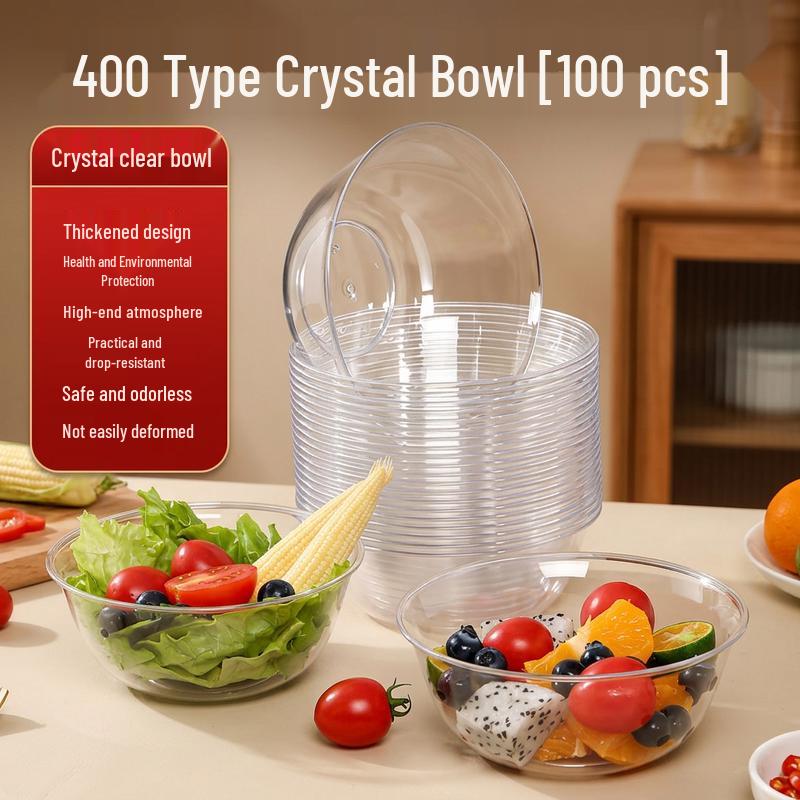 Heavy-Duty Disposable Round Plastic Crystal Bowl
