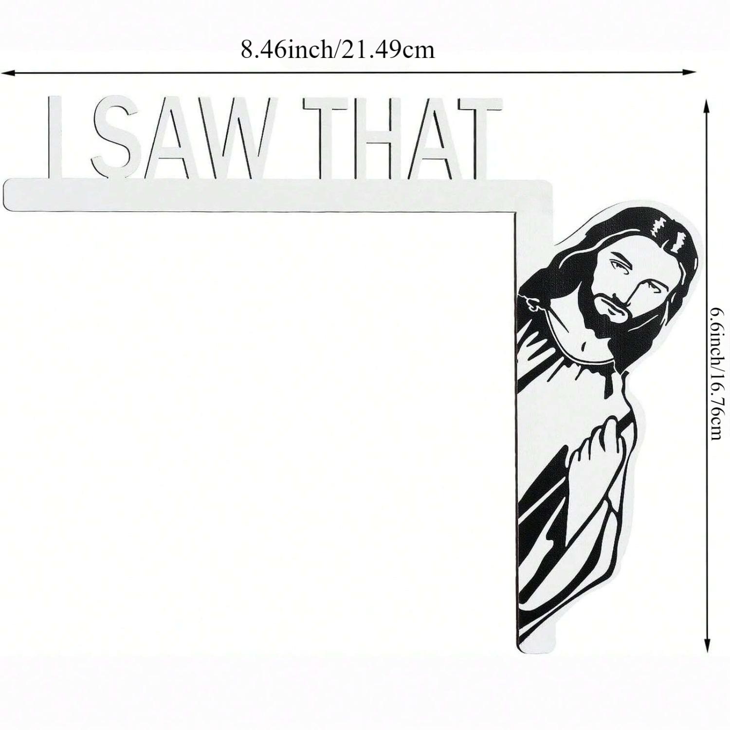 

1 шт. Я видел, что Иисус, дверной сидение, креативное металлическое украшение для угла двери, забавный декор для дома и украшение дверного сидения чёрный