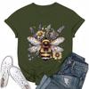 Women's Top Round Neck Casual Printed Short-sleeved T-shirt Top