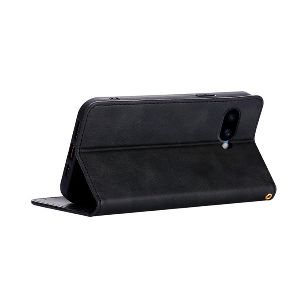 For Google Pixel 9a Case Wallet Calf Texture Leather Phone Cover with Hidden Magnetic Closure