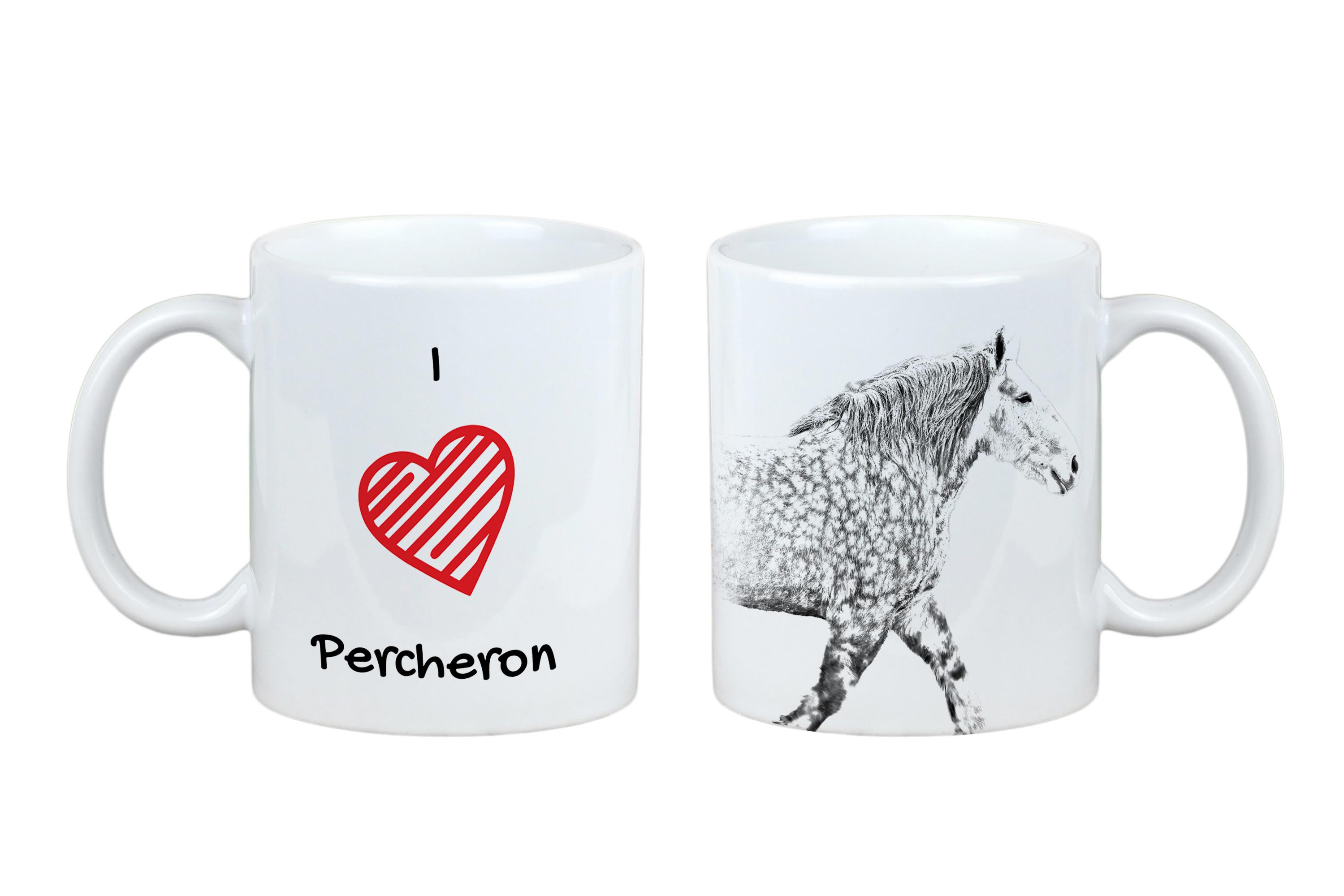 

Percheron - cup with a horse, cute cup with graphics, a gift with your photo from the Art-Dog brand білий