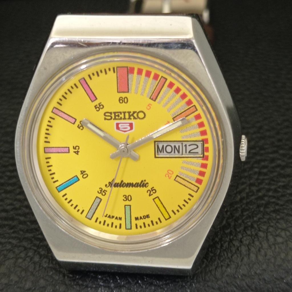 AUTOMATIC 6349A VINTAGE SEIKO 5 JAPAN MENS YELLOW COLOR DIAL WATCH a701445-5 R206b-a701445