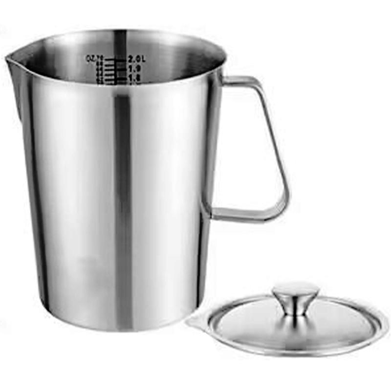 Professional Coffee Milk Jugs 4 Size 500ml 1000ml 1500ml 2000ml Locking Lid Design Durable Nonrust Steel Measuring Cup