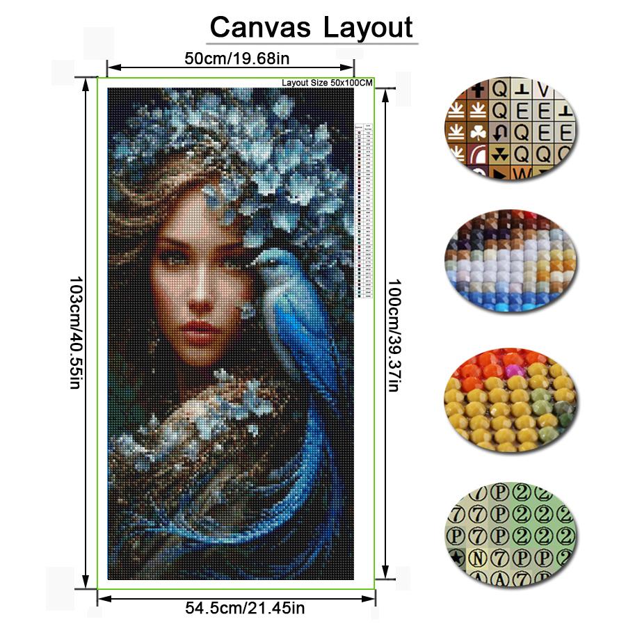 Women and Birds Large Size Diamond Painting Animals Diy Full Square Round Drill Rhinestone Embroidery Mosaic Cross Stitch Kits Wall Decor