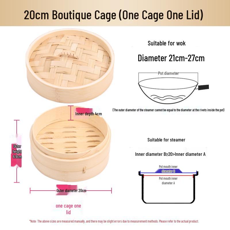 Mini Bamboo Xiao Long Bao Steamer with Steaming Grid for Dumplings