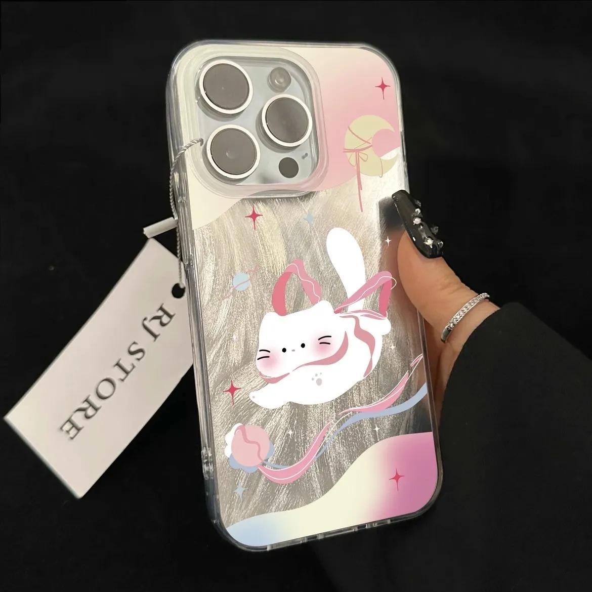 

Чехол для мобильного телефона с изображением кота из розовой пряжи для iPhone 11/12/13/14/15 Pro Max iPhone 15 Pro