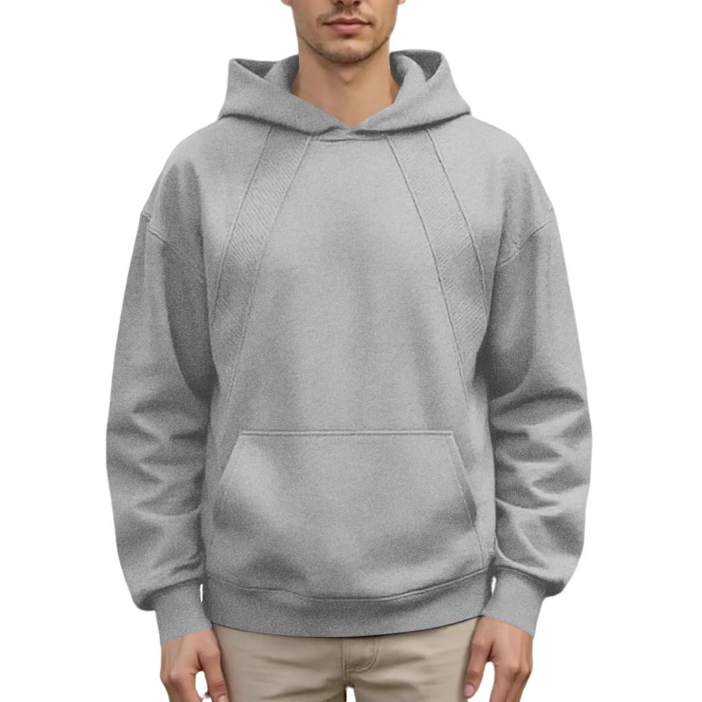 Men's Hooded Sweatshirt, Contrasting Color Sweatshirt, Sports   Casual Jacket