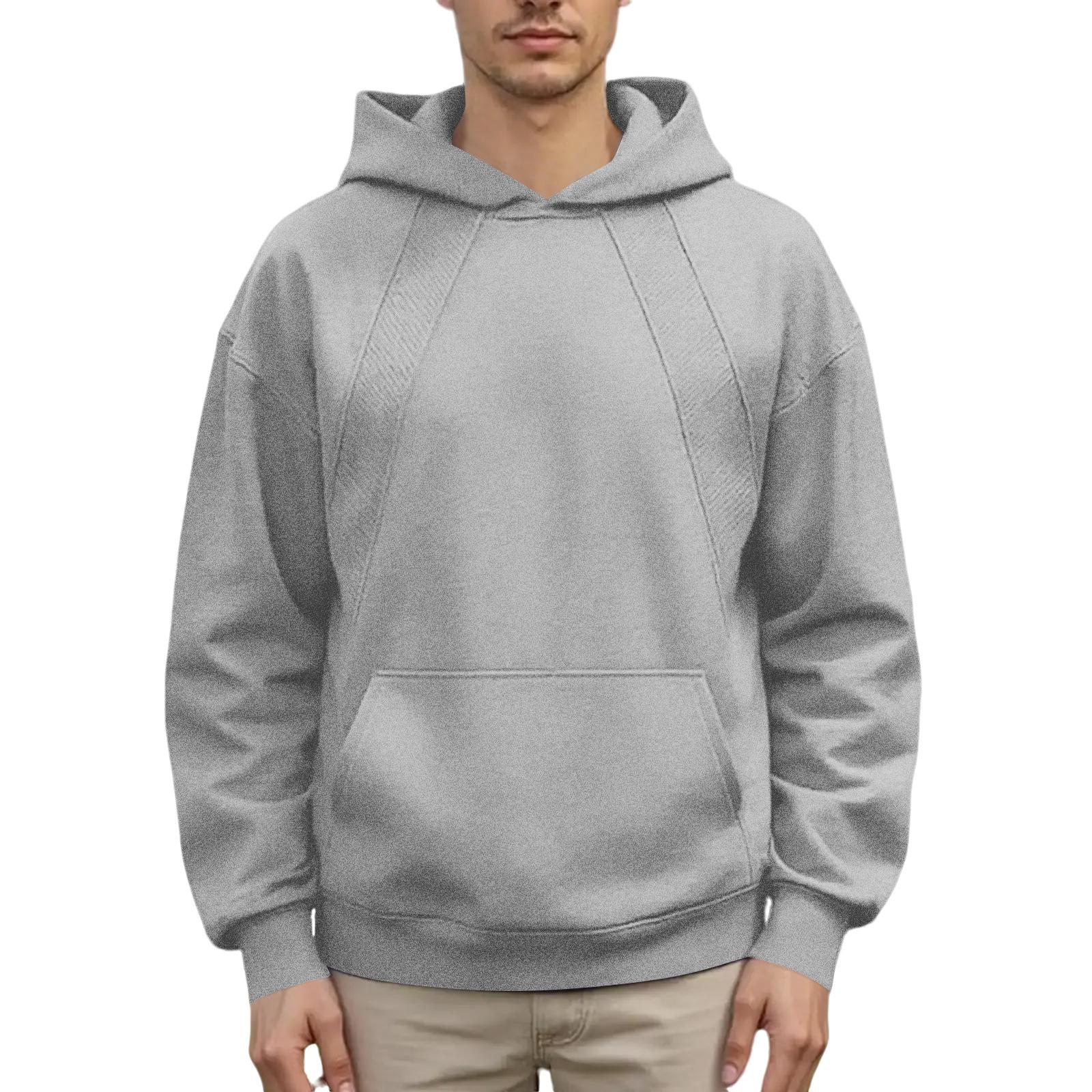 

Men s Hooded Sweatshirt, Contrasting Color Sweatshirt, Sports Casual Jacket M