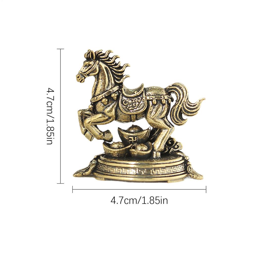 Brass Wealth Fortune Horse Figurine Good Luck Success Horse Ornament Small Horse Statue Decor Collectible Sculpture Ornament