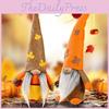 Festive Pumpkin Maple Leaf Hat No Face Doll Decorative Home Thanksgiving Item