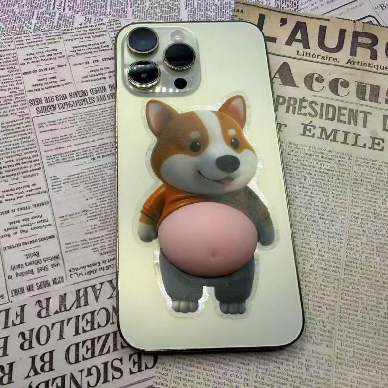 3D Köpekçik Fermuar Açma Sıkıştırma Çıkartması Sevimli Shiba Inu Büyük Karın Çıkartması Karikatür Kendin Yap Tablet Telefon Kılıfı Çıkartması Çocuk Oyuncak Doğum Günü Hediyesi