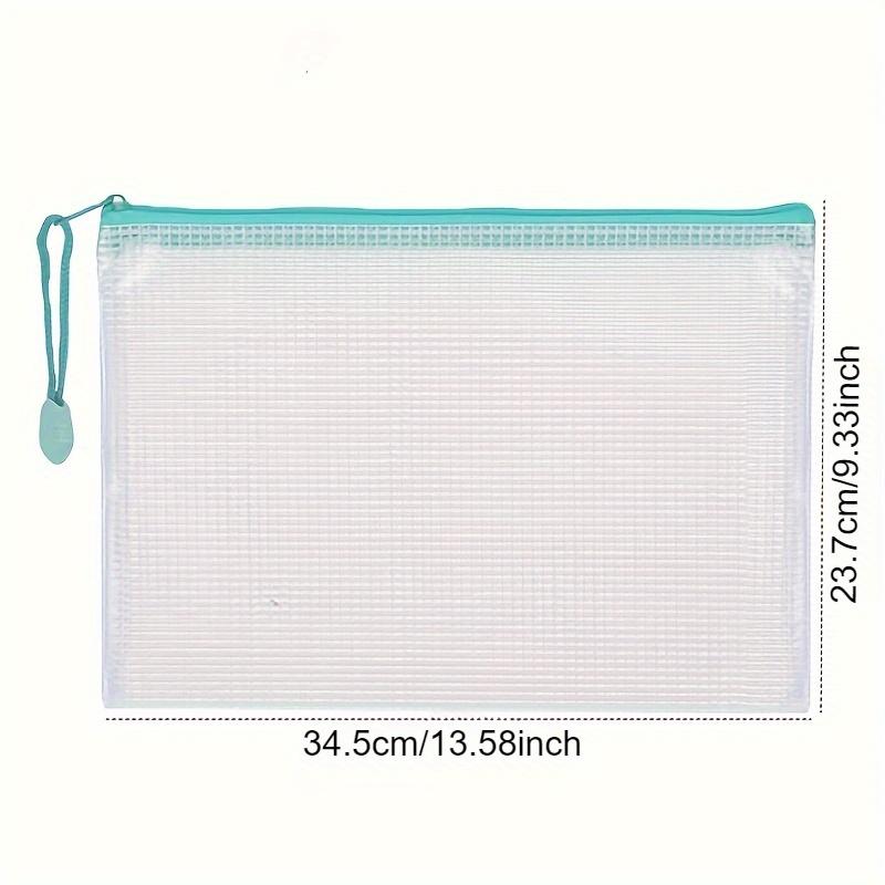 10pcs A4 Size Mesh Zipper Bags, Office Supplies, Paper Storage, Travel & Art Organizer, School and Office Folder