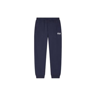 Letter Print Cuffed Elastic Waist Casual Knit Sports Pants Men Bottoms Deep-Navy F11M419604F-NV