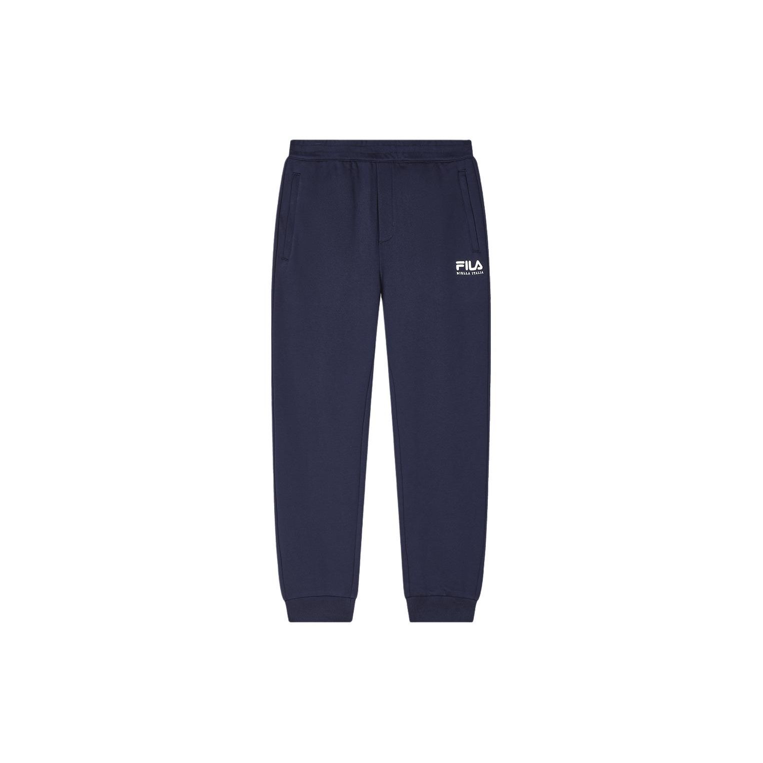 

FILA Letter Print Cuffed Elastic Waist Casual Knit Sports Pants Men bottoms Deep-Navy F11M419604F-NV XL