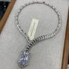 Water Drop Zircon Collarbone Necklace Jewelry Bridal Necklace Set Luxury Wedding Jewelry Set
