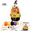 DIY Holiday Tree Materials Halloween Crochet Kit, Black Cat Pumpkin Witch Creative Gift for Crafters Hat Ghost Crafting Kit Home Decor, Handmade Craft