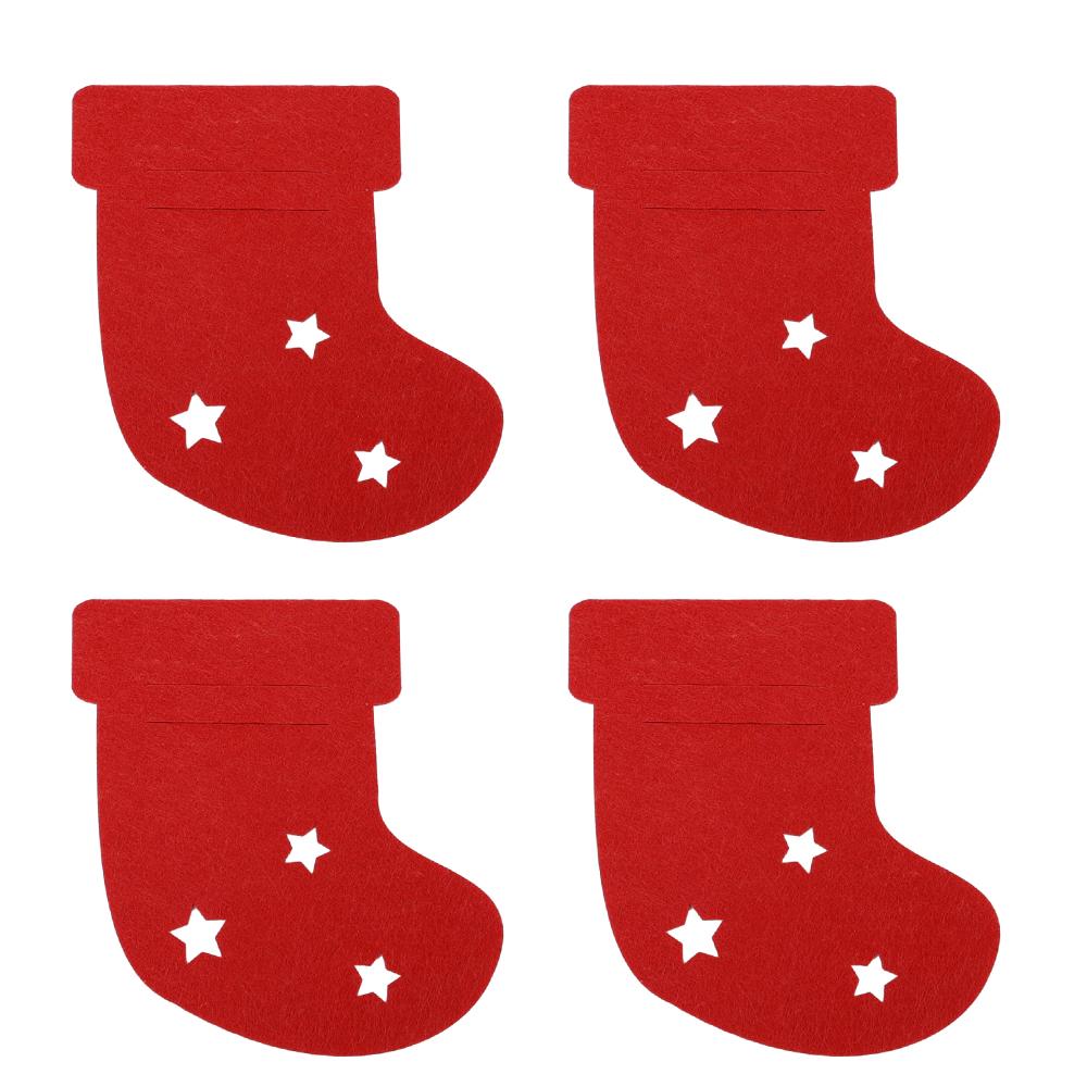 4PCS Christmas Cutlery Holder Bags Snowflake Xmas Tree Knife And Fork Pocket Cutlery Bag Xmas New Year Dinner Table Decorations