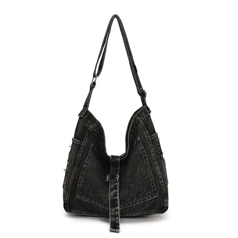 Street Trend Denim Bag Practical Large Capacity Class Commuter Versatile Tote Bag One Shoulder Crossbody Bag Women