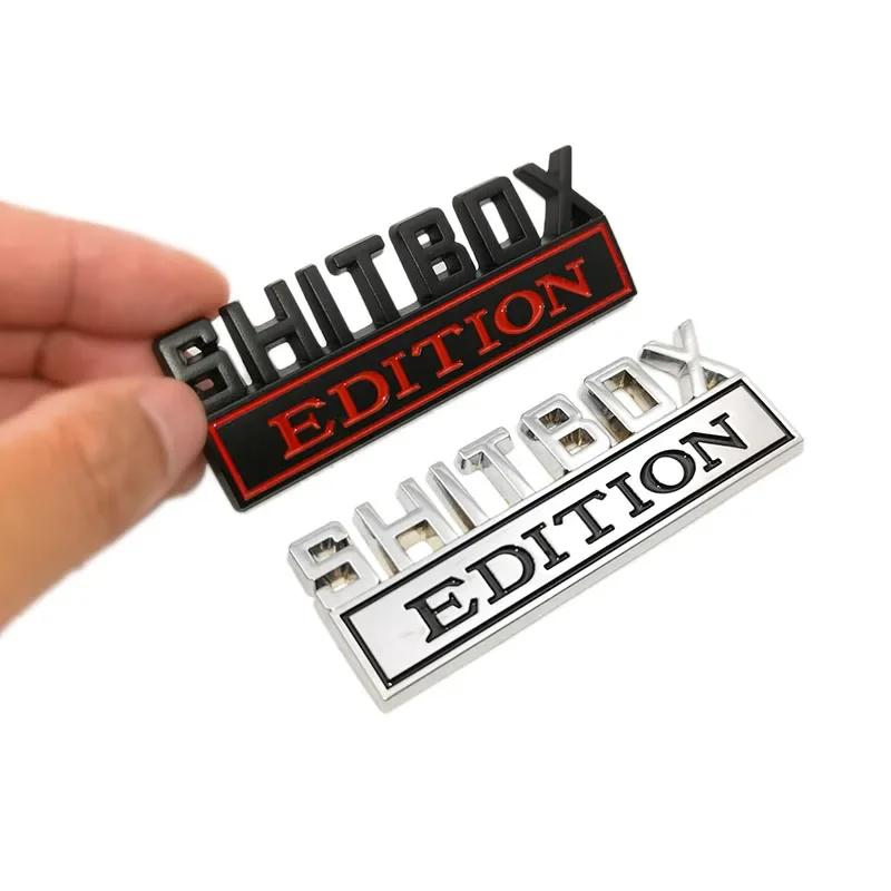 1Pcs 3D Chrome Black Red Metal Emblem SHITBOX EDITION Badge Car Tail Side Sticker Accessories for Jeep Dodge Chrysler ALX1