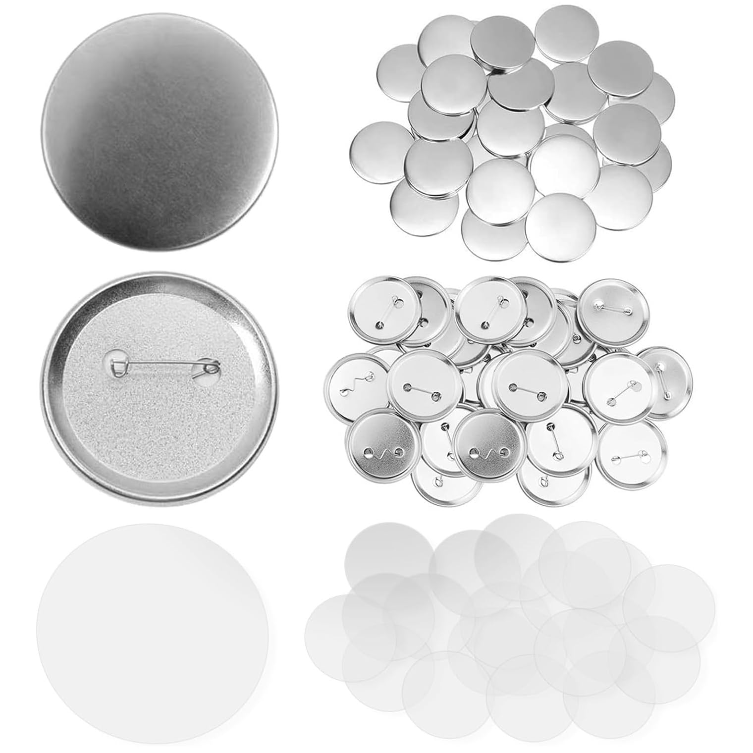 

siawadeky Tin Badge Material 40 Round Metal Badge Rust For Tin Badge Original Badge DIY Handmade Commercial Safety Pin Included Set, 75mm, Pieces,