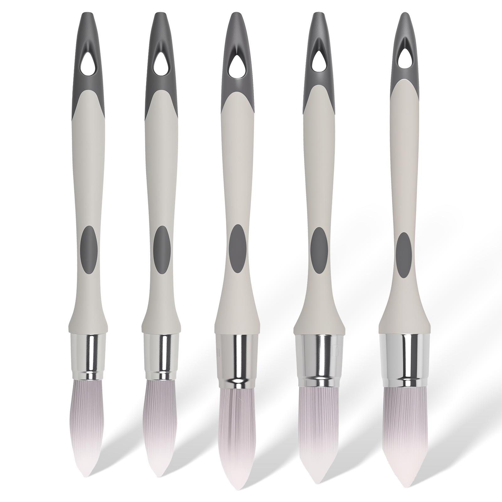

5Pcs Painting Wall Brushing Interior Concealed Edge Trimming Color Separation Paint Brush Edger Tool Handheld Round Paint Brush