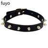 Woman Black Punk Choker Collar Necklace Pu Leather Goth Rivets Choker Necklace Pendientes Party Club Sexy Gothic Femme Jewelry