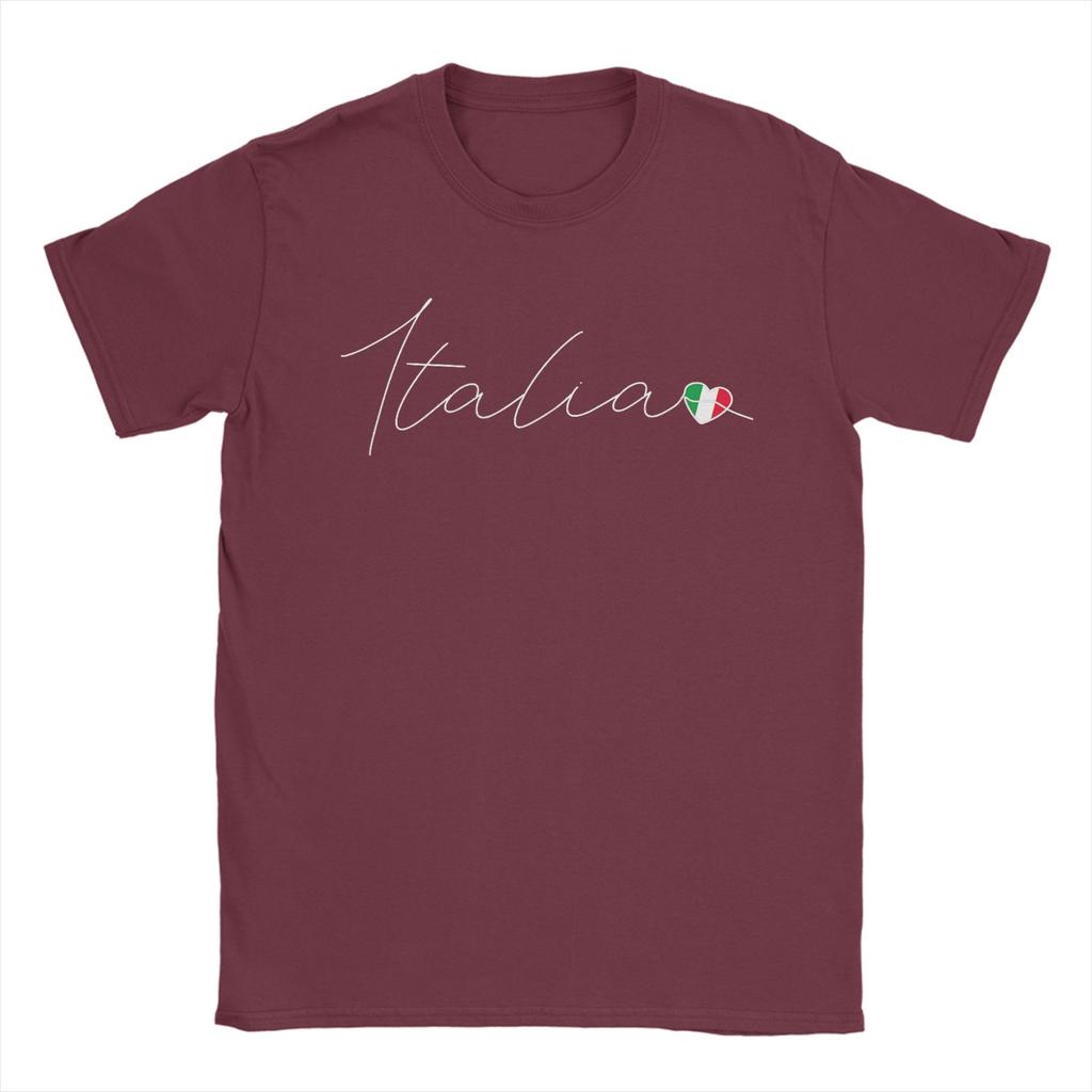Italia Simple Love Italian Flag Heart on Italy T Shirts for Unisex  100 Cotton TShirts O Neck  Tee Shirt Short Sleeve Clothing