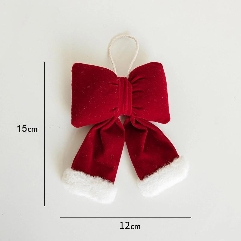 Red Velvet Bow Tie Christmas Decoration Large Size Tree Ornament Window Decor Festive Bow Tie For Christmas Holiday Celebration