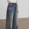 Chuyu Women's 2025 Autumn Street Style Ripped Wide-Leg Jeans