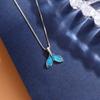 Mermaid Fashion 925 Silver Jewelry Blue Fish Tail Pendant Necklaces