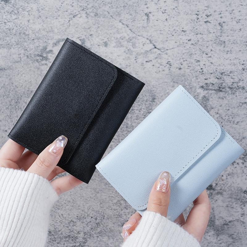 Glossy Ultra-Thin Women's Trifold Wallet: Compact, Multi-Function Card Holder & Ticket Clip.