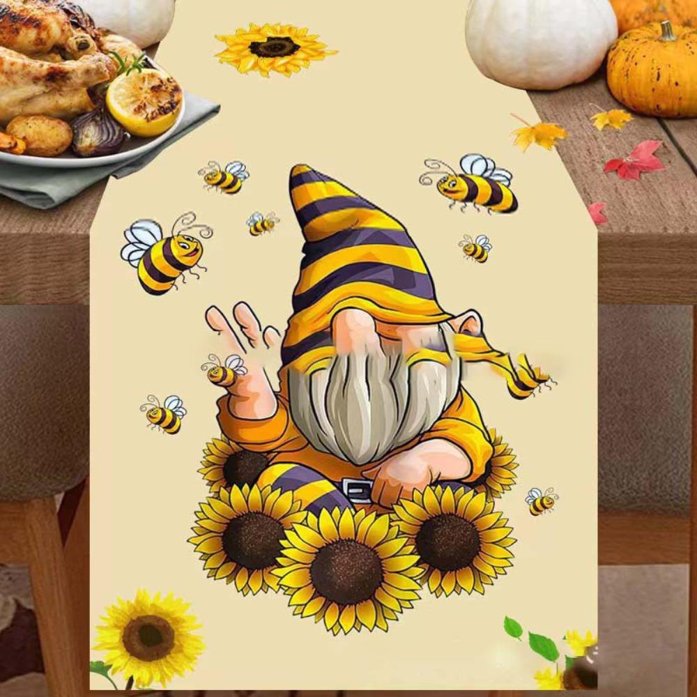 Christmas Table Runner Linen Holiday Decor Creative Halloween Thanksgiving Tablecloth Festive Atmosphere