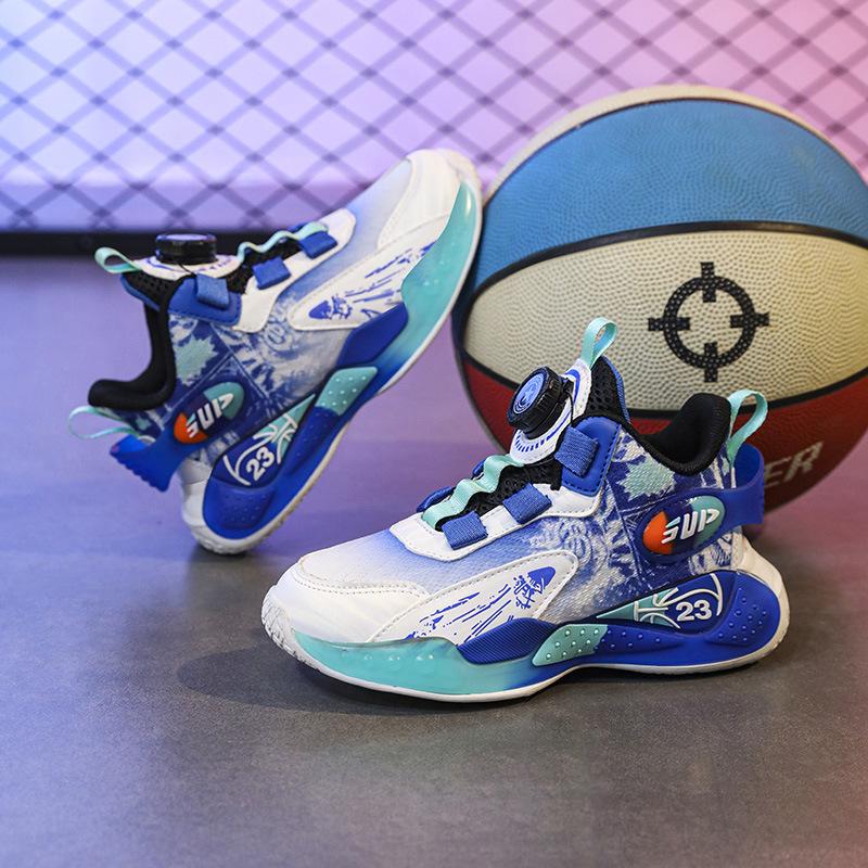 

Youth basketball shoes Boys sports shoes Mesh breathable fashion versatile lightweight shock-absorbing boys running shoes 41