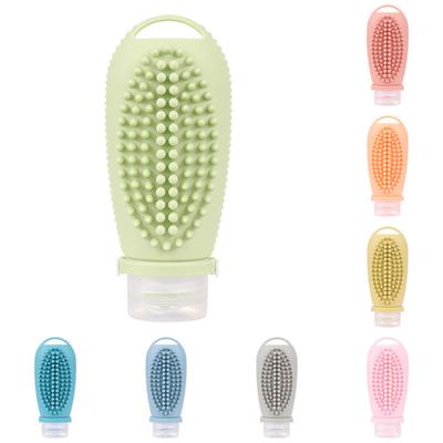 Silikon Reiseflasche 50ml, Reiseflasche mit Pinsel zum Befüllen von Flüssigkeiten im Handgepäck, Auslaufsicher, Reisekosmetikflasche, Behälter