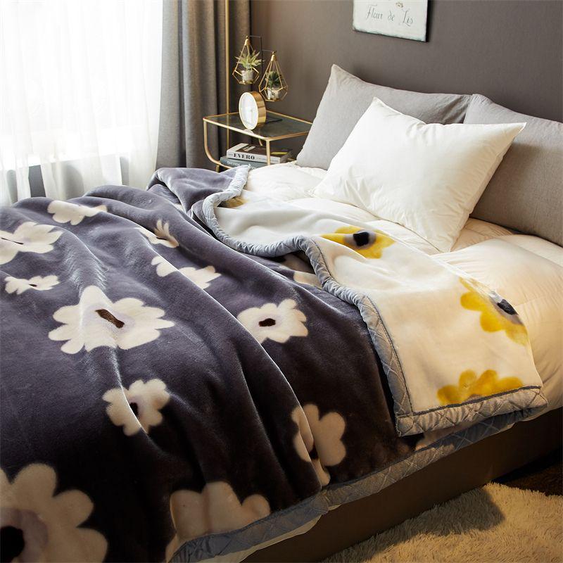 G5Z Thickened Raschel & Coral Flannel Winter Blanket for Dorms & Bedrooms