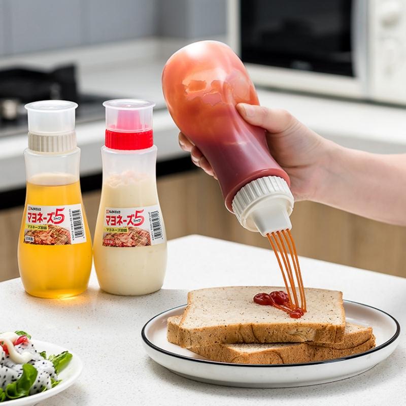Home Kitchen Squeezed Bottle Food Grade Plastic Tomato Sauce Salad Sauce Porous Seasoning Tools Cup Body Sticker Cups Tumbler