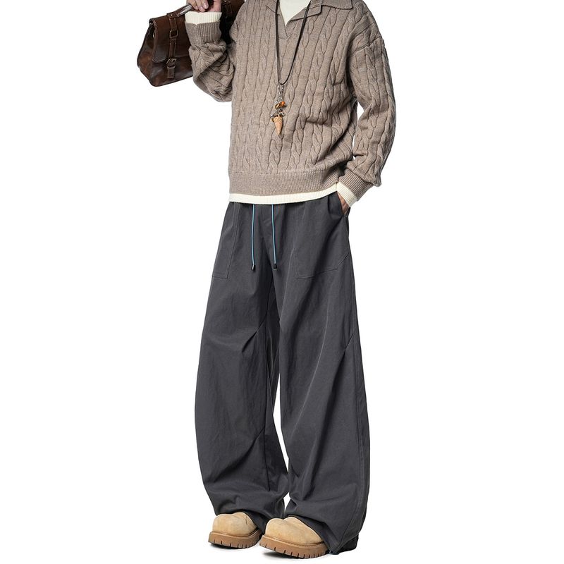 Dream Made American Retro Work Pants for Men, Autumn and Winter Loose Straight-Leg Wide-Leg Casual Pants for Boys