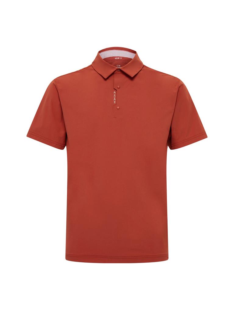 EIDER On The Rock Vega Men'S Woven Short Sleeve Polo Shirt_Brick
