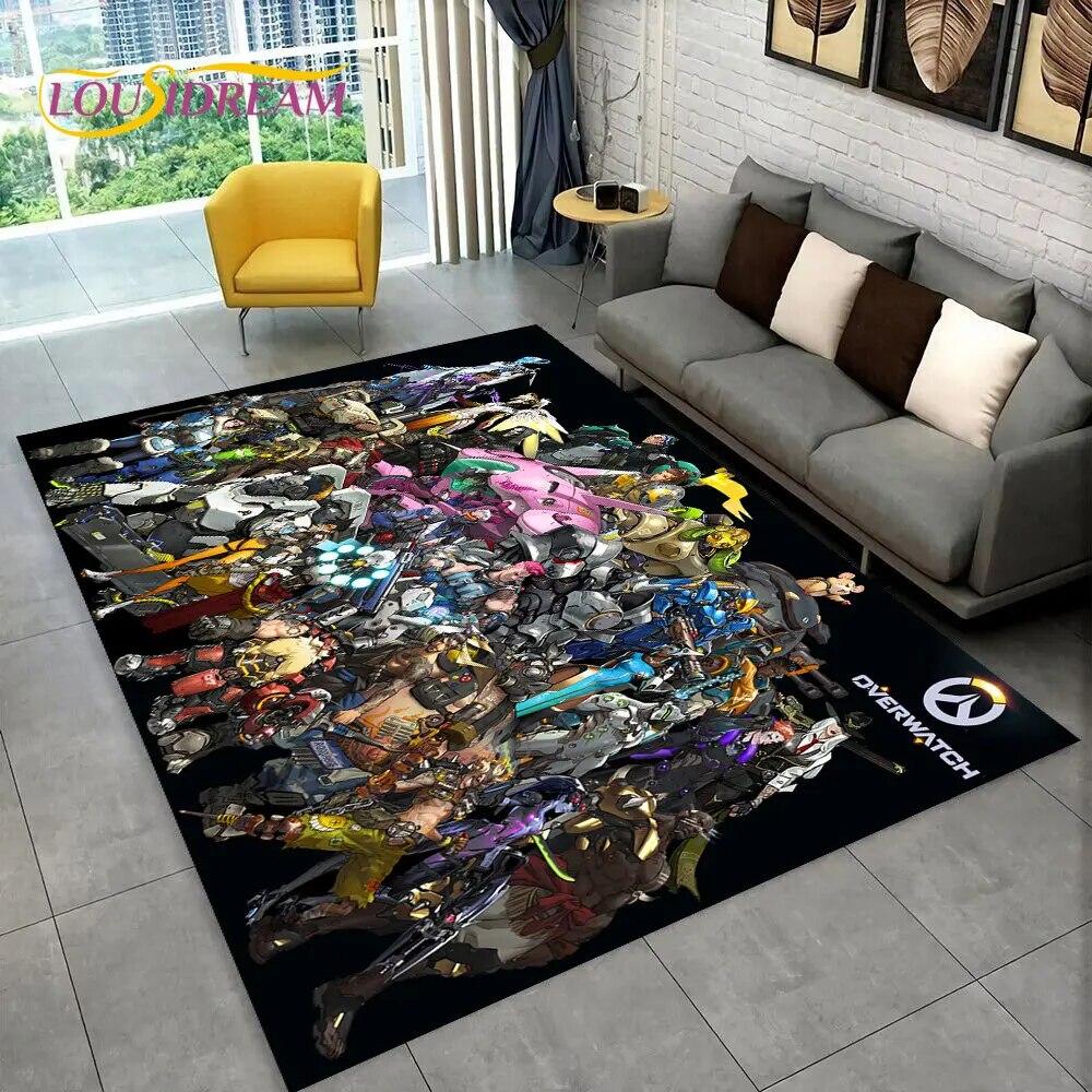 Overwatch Game Gamer DVA  Area Rug,Carpet Rug for Home Living Room Children's Bedroom Sofa Doormat Decor,kids Non-slip Floor Mat