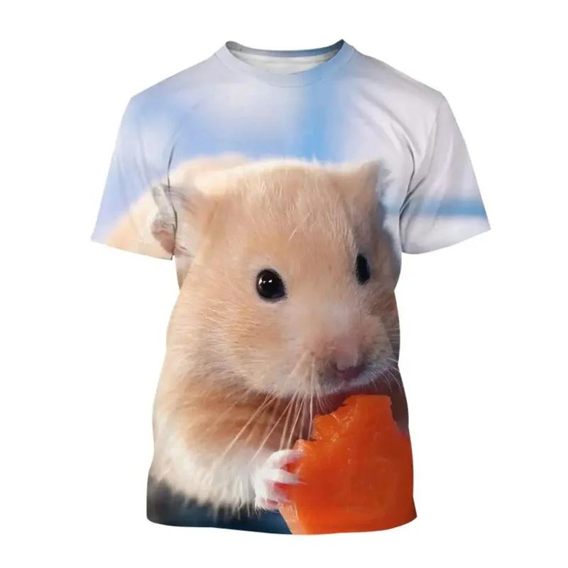 New Summer Cute Guinea Pig T-Shirt For Funny Animal 3D Printed Tees Fashion Short Sleeves Clothes Harajuku T Shirts Tops