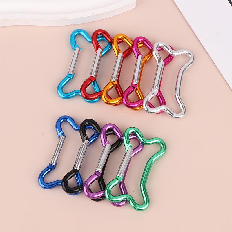 Bone Spring Clasps Aluminum Alloy Spring Buckle Metal Carabiner Keychains Outdoor Camping Accessories