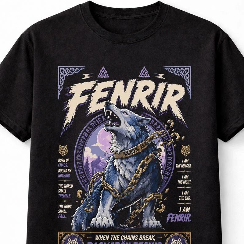Fenrir Norse Wolf Ragnarok Viking Mythology Unisex TShirt S